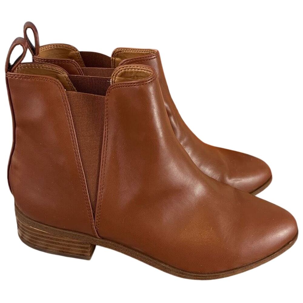 J.Crew Chelsea Boots Style BJ 254 Women's Size 8 Block Heel Brown Booties